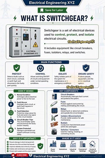 ⚡Switchgear Explained in 30 Sec Part 1 | Electrical Engineering Basics