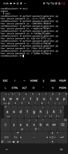 Created A password generator Using Termux #python #tutorial #password #shorts