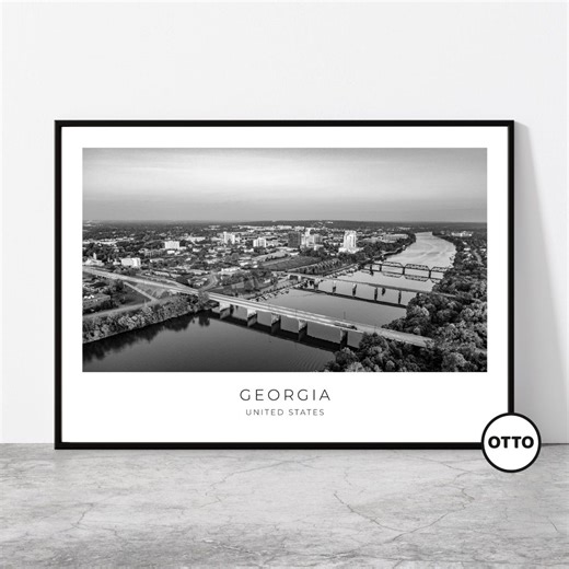 Georgia Wall Art | Savannah River, Augusta, Travel Poster Print Photo | United States - Etsy