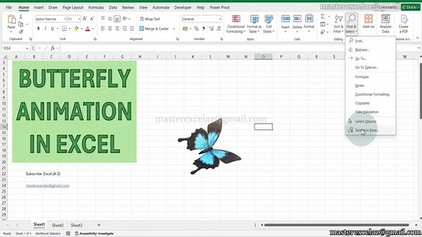 BUTTERFLY ANIMATION in ms excel - Excel animation