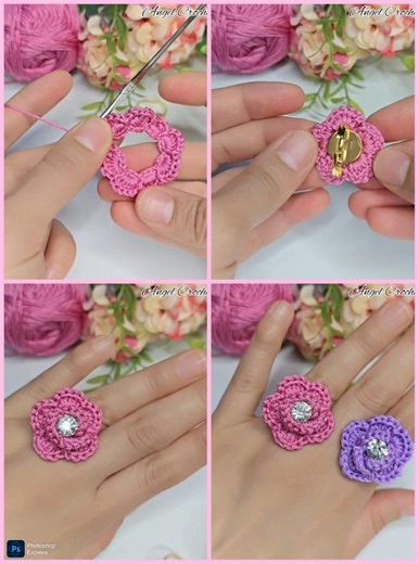 INCREDIBLE 😮 So easy and fast crochet ring 💍 tutorial for beginners ❤️ crochet project for women 💰👌💯 #Angel_crochet_the_best #accessories #earrings #Explore #tutorial | Angel crochet