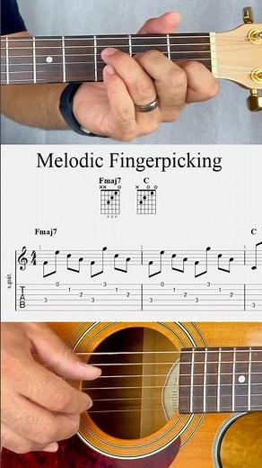 Simple and beautiful! Beginner fingerpicking chords with a basic picking pattern!