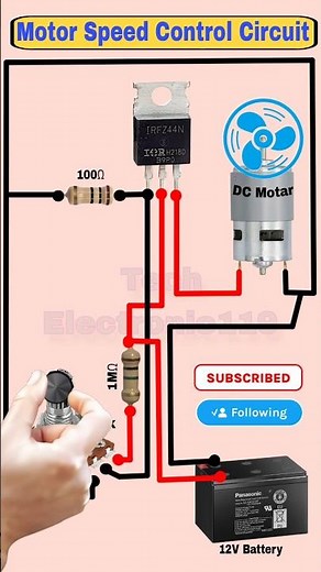 Speed Controller Circuit ⚡| DC Motor |Diagram Explanation #shorts#motor #electronic