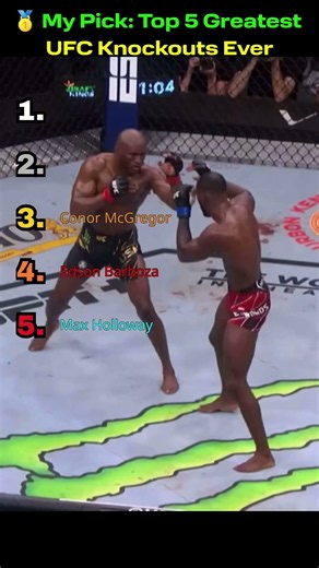 Top 5 Greatest UFC Knockouts Ever 💥🥊 #UFC #MMA #shorts #fifa #soccer#fyp#ranking#knockout