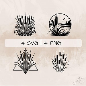 Cattail SVG Bundle, Cattail PNG ,cattail Clipart, Hand Drawn Cattail Pictures for Print and Engraving - Etsy