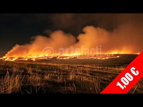 Dramatic Prairie Wildfire HD Stock Footage