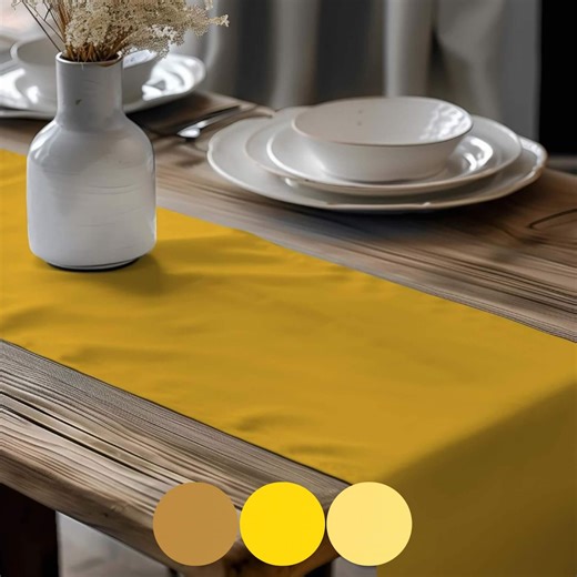 Yellow & Gold Table Runner, Placemats, and Napkins - Etsy