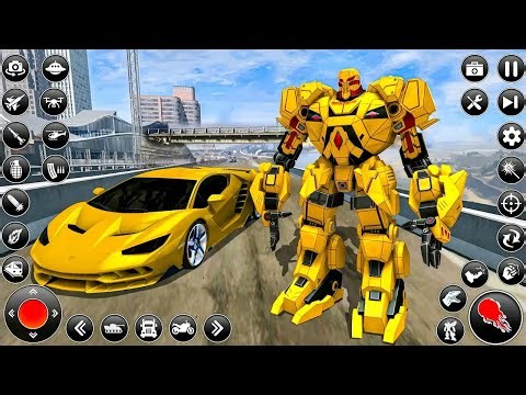 Car & Jet Transformation Robot Fight Game - Flying Police Robot Game 2020 - Android Gameplay