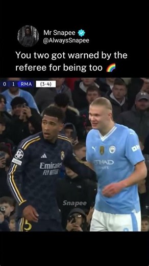 Erling Haaland and Jude Bellingham got warned by the Referee 😂