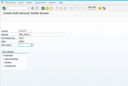 Einkaufsinfosatz in SAP MM S4HANA