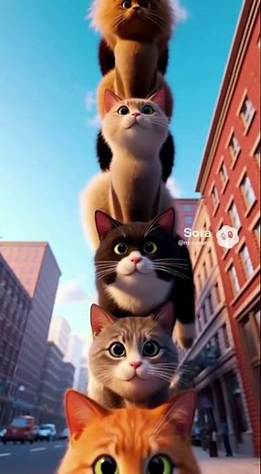 Cats Go Crazy for Stack Game! 猫たちの積み木大遊び！고양이들의 블록 쌓기 대모험! 貓咪大玩疊疊樂 #cat