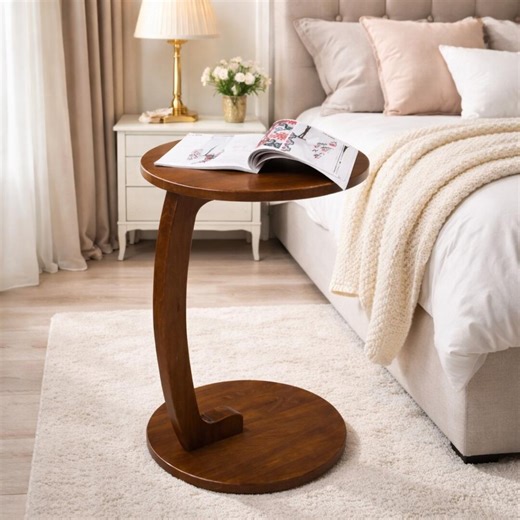 Round Wooden Side Table – Small Sofa Table – Modern Coffee Table – Bedside Table – Minimalist Living Room Furniture – Laptop Table - Etsy