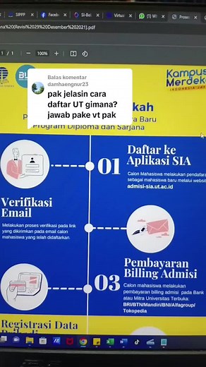 Membalas @damhaengnur23 langkah langkah pendaftaran di UT #kuliahonline #universitasterbuka #utcantik #kuliahnegeri #tmk #kuliahnegeri #utonline #kuliahnegeri