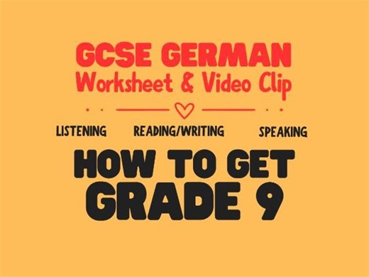 GCSE GERMAN - How To Get Grade 9 & Improve Grades | Teaching Resources