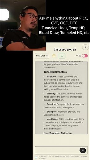 Tunneled vs Non-Tunneled CVC catheters broviac hickmann nurse doctor chronic illness