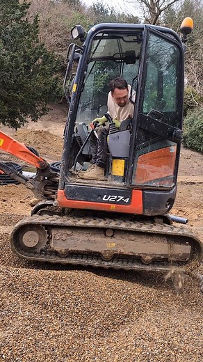 How to clear out digger tracks. #gardening #work #gardens #landscapers #landscaping #fyp #garden #builders #landscape #help #helping #goaldigger #excavator #viral #funny | The Landscaping Lounge