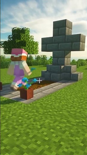 The difference between the graves made by boys and girls 💀 [Gender Crafts] [Minecraft] #Shorts