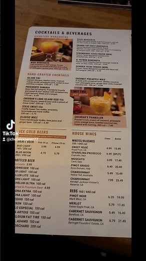 Cheddar's Scratch kitchen menu