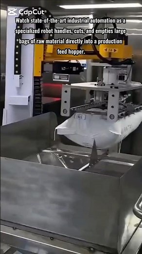 Automated Sack Slitter: Robot Cutting and Emptying Bulk Bags into Production Hopper #automation #how
