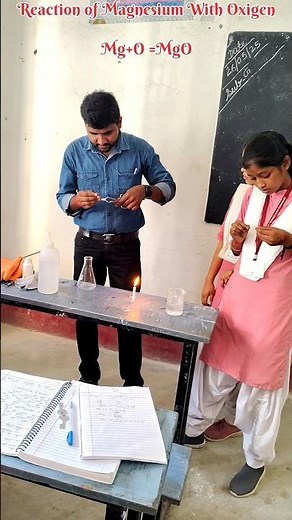 Reaction of magnesium metal with oxygen. #reaction #chemistry #experiment #motivation #viral