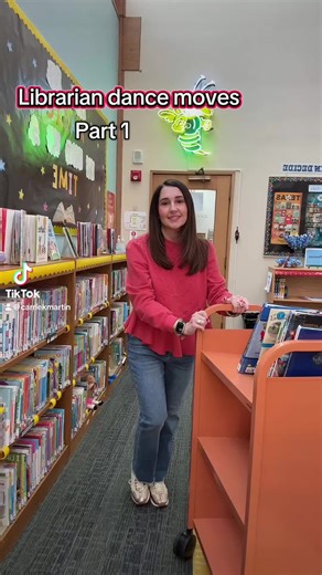 Friday dance party in the library! 3 TGIF! #librarian #fashion #books #teacher #dance