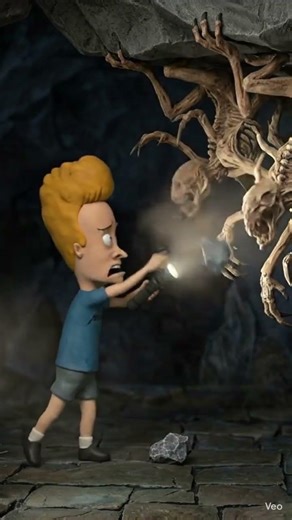 :Beavis Throws a Stone at the Cave Monster | Beavis and Butt-Head Scary Cave Chaos