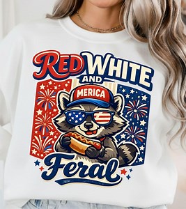 Red White and Feral Png, Funny Raccoon Hot Dog Png, Raccoon 4th of July Png, Feral USA Png (digital Download) - Etsy