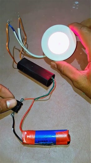 ⚡ Amazing DIY LED Light with Battery | Easy Electronics Project at Home 💡🔋#shorts