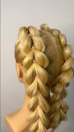 Perfect Double French Braids 💕 #hairstyle #braids