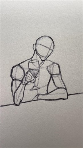 How to Draw a Drinking Pose ⭐️Tutorial⭐️ #draw #sketch #art #howtodraw #drawingtutorial #shorts