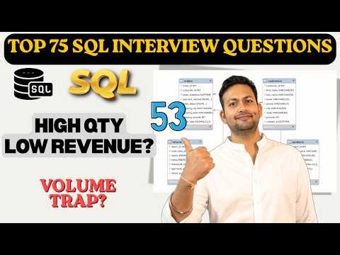 High Quantity Low Revenue Products | Above AVG() Qty + Below AVG() Revenue | SQL Interview #53