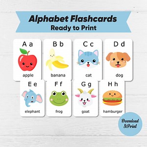 Animal Alphabet Flash Cards, A-Z Educational Cards (digital Download) - Etsy Australia
