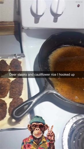 Fresh Deer Steaks and Cauliflower Rice for Dinner