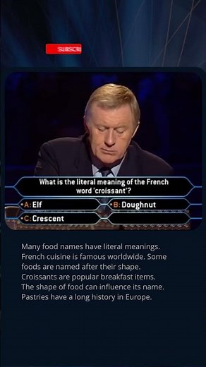 Do You Know What “Croissant” Really Means? #quiz #millionaire #trivia #food #gameshow #french #tv