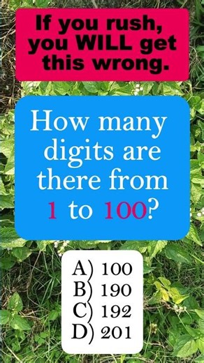 How Many Digits Are There From 1 to 100? 🤔 Count Carefully! #iqvistax #brainteaser #brainboost