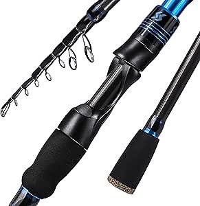 Sougayilang Telescopic Fishing Rod, Carbon Fiber Spinning & Casting Rod, Lightweight Fishing Pole Designed for Bass, Trout, Salmon, Steelhead, for Fresh & Saltwater