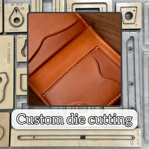 Double-fold Card Holder - Precision Punching Tools,custom Leather Steel Ruler Punching Tools, With Wooden Base and Sharp Steel Cutting Molds - Etsy