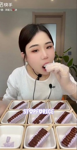 Yy new big ice cream sticks eating only bites mukbang with swallowing sounds asmr