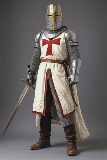Knight Templar Armor: 14th Century Crusader Full Body Armor