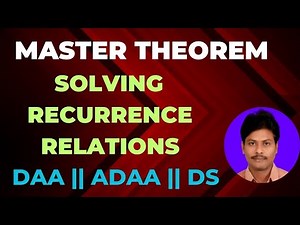 Master Theorem || Master's Theorem || Solving Recurrences || GATE CSE || DAA || DS || ADAA ||