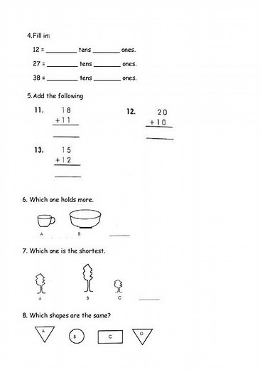 Grade 1 Mathematics Activities Opener Exam Term 2 2026 with Marking Scheme