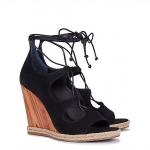 Tory Burch Raya Suede Lace Up Wedge