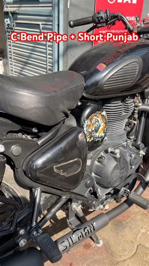Classic Reborn Dual Sensor Bend Pipe + Short Punjab Silencer #royalenfield #bendpipe
