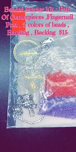 Beaded Earring Starter kits 💝👏🏻 Small kit $10 comes with; pair of centerpieces & fingernail post , banding , Backing , Pack of beads Big kit $15 Comes with - pair of center pieces & fingernail post , banding , Backing , 2 packs of beads Available at swag city apparel 105 W 3rd st Pembroke nc 28372 | Swag City Apparel