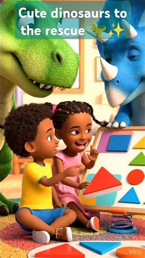 Cute dinosaurs helping kids learn in the most fun way 🎨😊 #dinosaur #learning #fun #viralshorts