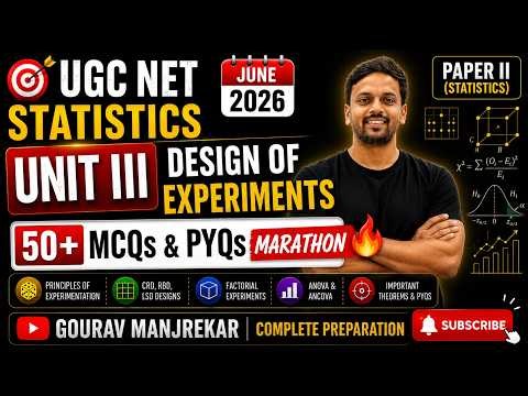 UGC NET Statistics 2026 | Unit III Practice Set | 50+ MCQs