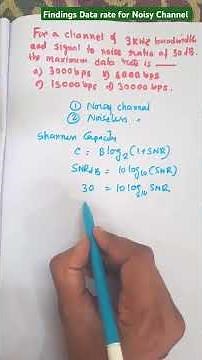 Finding Data Rate of Noisy Channel in Computer Networking | #education #shorts #computerscience
