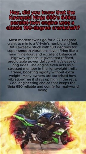 Hey, did you know that the Kawasaki Ninja 650's 649cc parallel-twin engine uses a classic