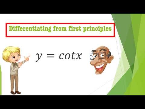 Derivative of cotx from first principles