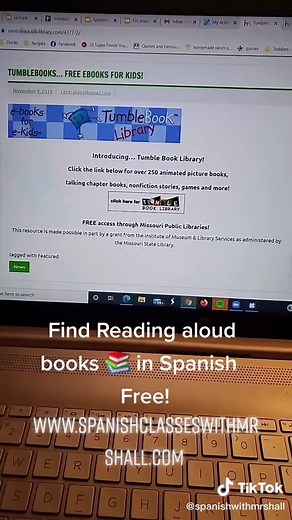 How to find free Spanish books online! #tumblebooks #spanish #spanishforbeginners #spanishforkids #readinspanish #spanishmaterial
